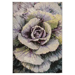 Floral Outdoor Rug, Stain-Resistant Floral Rug For Decks Patio Balcony, Modern Floral Outdoor Area Rug-160cm X 230cm