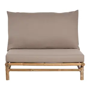 Set of 2 Garden Chairs with Cushions TODI Bamboo Wood Taupe