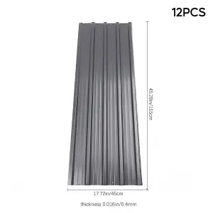 Grey Set of 12 Steel Corrugated Panels for Roofing, Carports, Tool Sheds, Wall Cladding