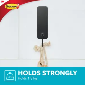 3M Command Medium Black Bath Adhesive hook (Holds)1.3kg