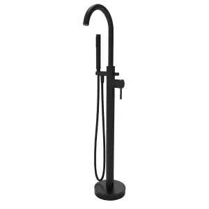 Eliseo Ricci Noir Curve Floor Standing Bath Shower Mixer - Black