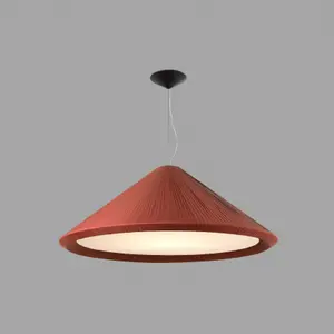 Luminosa Hue 4 Light Large Dome Ceiling Pendant Burgundy, E27