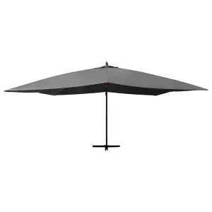 Berkfield Cantilever Umbrella with Wooden Pole 400x300 cm Anthracite