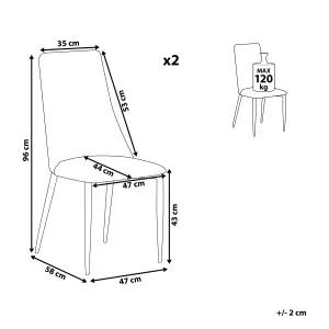 Set of 2 Dining Chairs CLAYTON Taupe