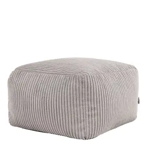 icon Theo Corduroy Bean Bag Pouffe Grey Footstool Bean Bags