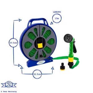 Green Blade - Flat Hose with Spray Gun - 15m - Green