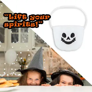 Halloween Candy Bucket Glow In The Dark Sweet Bucket Trick or Treat Party  White