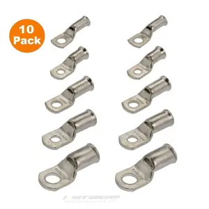 10 x Crimp or Solder Battery Lug Terminals for a 10mm² Cable with 10mm Bolt Hole