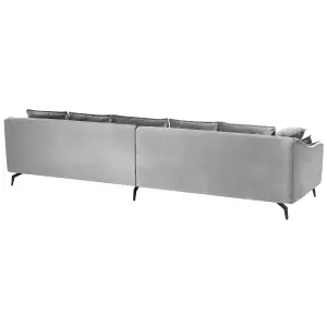 Beliani Modern Velvet Sofa Light Grey AURE