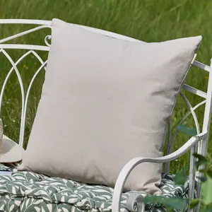 Plain Grey Cotton Indoor Outdoor Garden Chair Sofa Bench Cushion