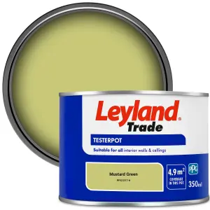 Leyland Trade Vinyl Matt Walls & Ceilings Emulsion Paint Mustard Green (PPG1217-6) 350ml Tester