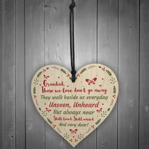 Handmade Memorial Gift Wooden Heart Remembrance Plaque For Grandad Keepsake Gifts