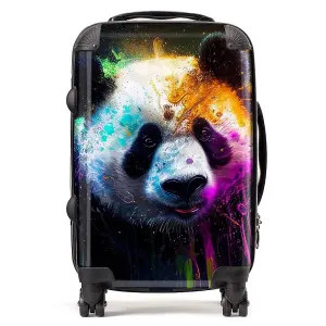 Panda Face Splashart Colourful Suitcase - Cabin