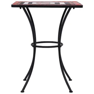 Berkfield Mosaic Bistro Table Terracotta and White 60 cm Ceramic