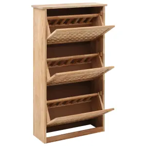 Berkfield Shoe Storage Cabinet 55x20x104 cm Solid Walnut Wood