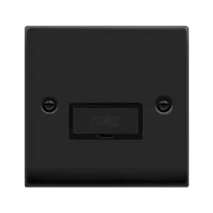 Matt Black 13A Fused Ingot Connection Unit - Black Trim - SE Home