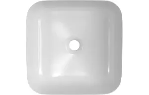 Aquarius V-Series 3 Square 0TH Vessel Wash Bowl 400mm Matt White