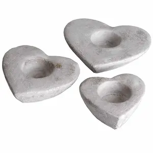 Set Of Three Heart Tea Light Holders