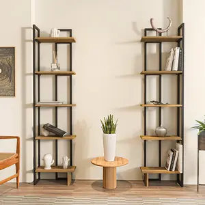 Alica 180cm H Corner Bookcase Black/Oak