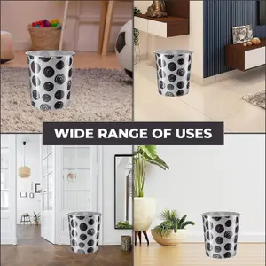 MantraRaj 7.7Litre Plastic Waste Paper Basket Bin Pack of 2 Round Open-top Waste Basket Trash Can(Black)