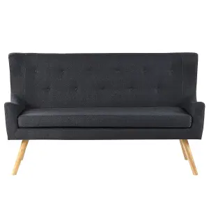 2 Seater Fabric Kitchen Sofa Black SKIBBY