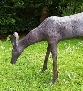 Stag and Doe Deer Set our Largest Garden Sculptures - Hand Cast in Aluminium