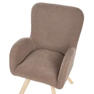 Beliani Scandinavian Armchair BJARN Boucle Brown