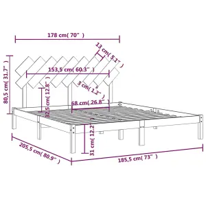 Berkfield Bed Frame 180x200 cm 6FT Super King Solid Wood