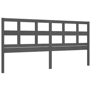 Berkfield Bed Frame with Headboard Grey 200x200 cm Solid Wood