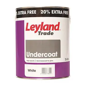 Leyland Trade White Gloss Metal & wood Undercoat, 3L