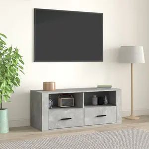 Berkfield TV Cabinet Concrete Grey 100x35x40 cm Engineered Wood