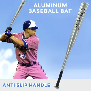 32" Heavy Duty Metal Baseball Bat Rounder Softball Pole Stick Stainless Steel silver