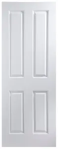 4 panel Smooth Unglazed White Internal Door, (H)1981mm (W)762mm (T)35mm