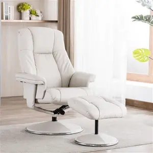 Denver Real Leather Luxury Swivel Recliner Chair