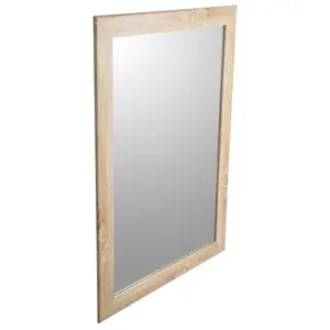 Andino Light oak effect Rectangular Wall-mounted Framed mirror, (H)103cm (W)73cm