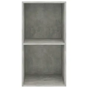 Berkfield 2-Tier Book Cabinet Concrete Grey 40x30x76.5 cm Engineered Wood