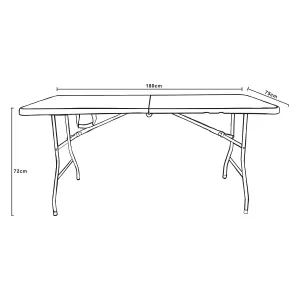 Astano White Plastic Foldable 6 seater Rectangular Dining table