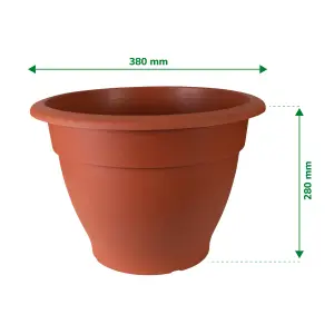 Verve Florus Brown Bell Plastic Plant pot (Dia) 38cm, (H)28cm, 20.2L