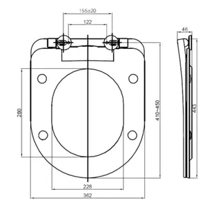 The Derby Top Fix D Shape Slow Close Toilet Seat