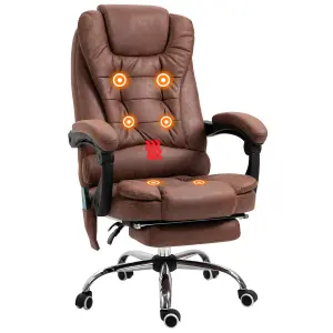 Vinsetto Ergonomic Heated 6 Points Vibration Massage Office Chair Brown