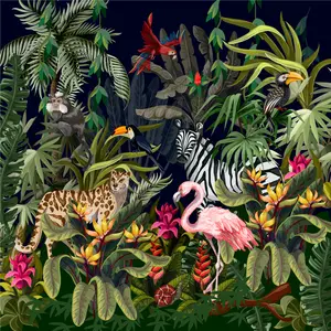 Jungle Animals 51cm H x 51cm W