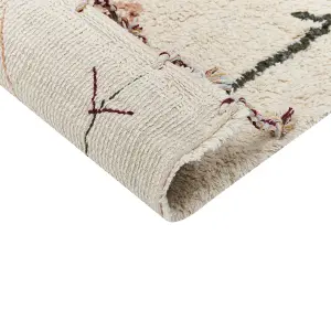 Cotton Area Rug 80 x 150 cm Beige CORUM