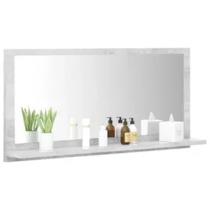 Dorlene Framed Wall Mounted Bathroom Mirror Concrete Grey / 80 cm