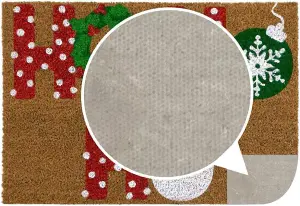 MantraRaj Festive Christmas Latex Backed Coir Doormat 40x58cm Christmas Decorative Santa Carpet Door Mat