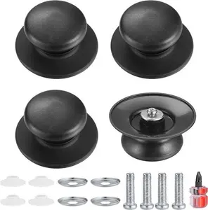 4 Pcs Pot Lid Knob, Universal Replacement Pan Lid Cover Knobs, Kitchen Cookware Knob Handle, Bakelite Circular Handgrip Knobs