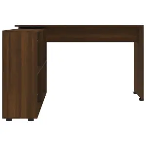 Berkfield Corner Desk Brown Oak Engineered Wood