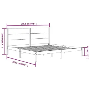 Berkfield Bed Frame Black Solid Wood Pine 200x200 cm