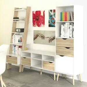 OSLO TV UNIT 2 DRW 4 SHELVES WHITE OAK