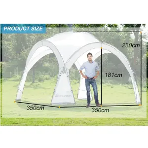 Dome Event Shelter Waterproof Gazebo UV Protection Tent & Side Walls 3.5m x 3.5m