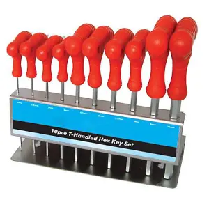 10 Piece 2mm 10mm Hex Key T Handle Set Alan Allan Allen